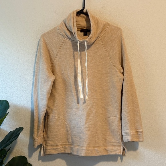 J. Crew Beige cowl neck Sweatshirt Small/medium - Picture 1 of 4